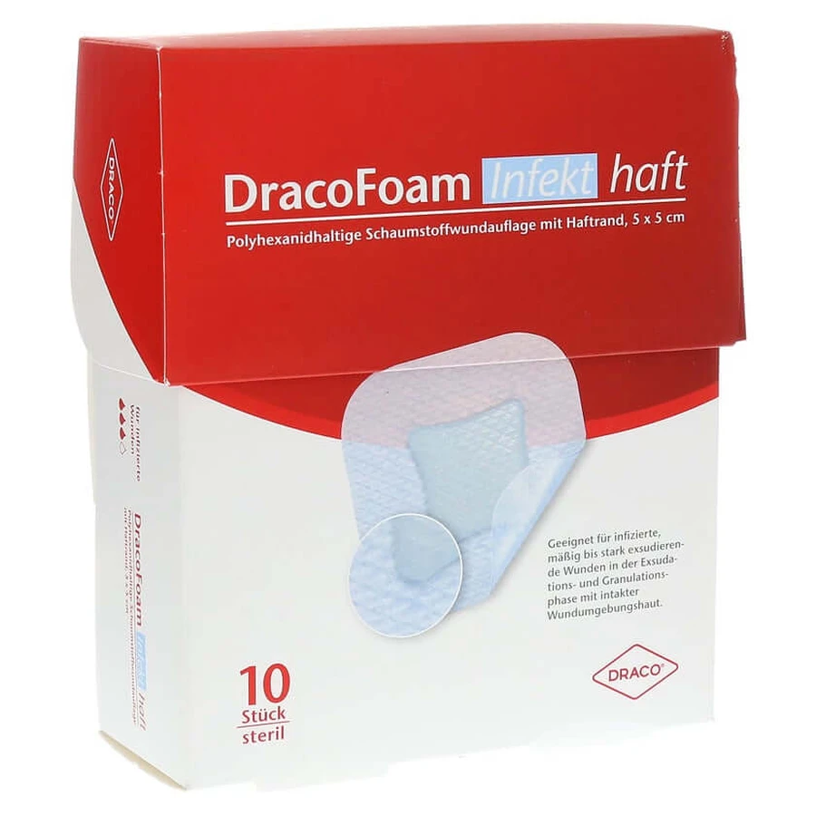 Dracofoam Infect Pansement en mousse adhésive 5 10 pcs.