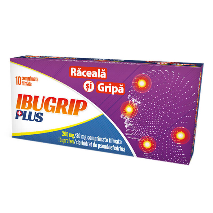 Ibugrip Plus 200 mg / 30 mg x 10 comprimidos.