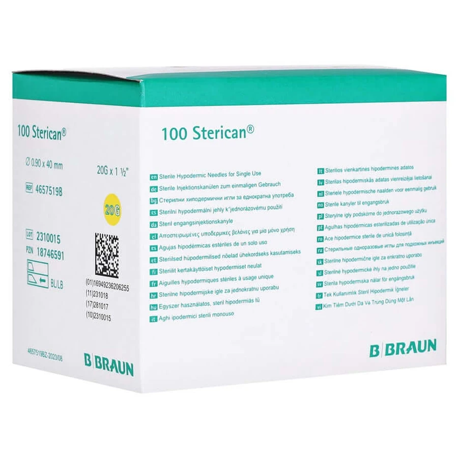 Cannula monouso Sterican 20 G 40 mm 100 pz.
