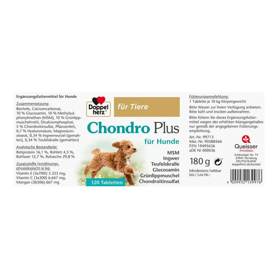 Doppio Cuore per Animali Chondro Plus per cani 120 St.