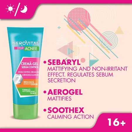 Gerovital Gel Creme Talgkontrolle, 50 ml, Farmec