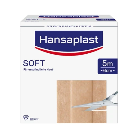 Hansaplast Rola de ipsos moale, 5m x 6cm 1 buc