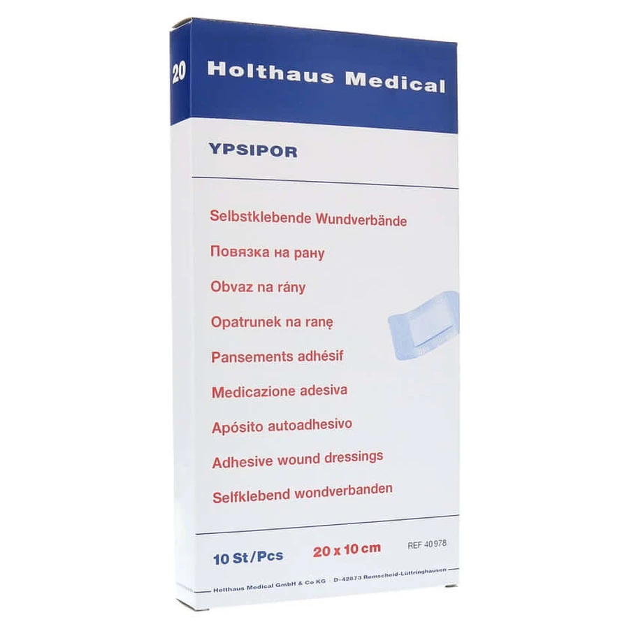 Wondverband Steriel Ypsipor 10x20 cm 10 st.