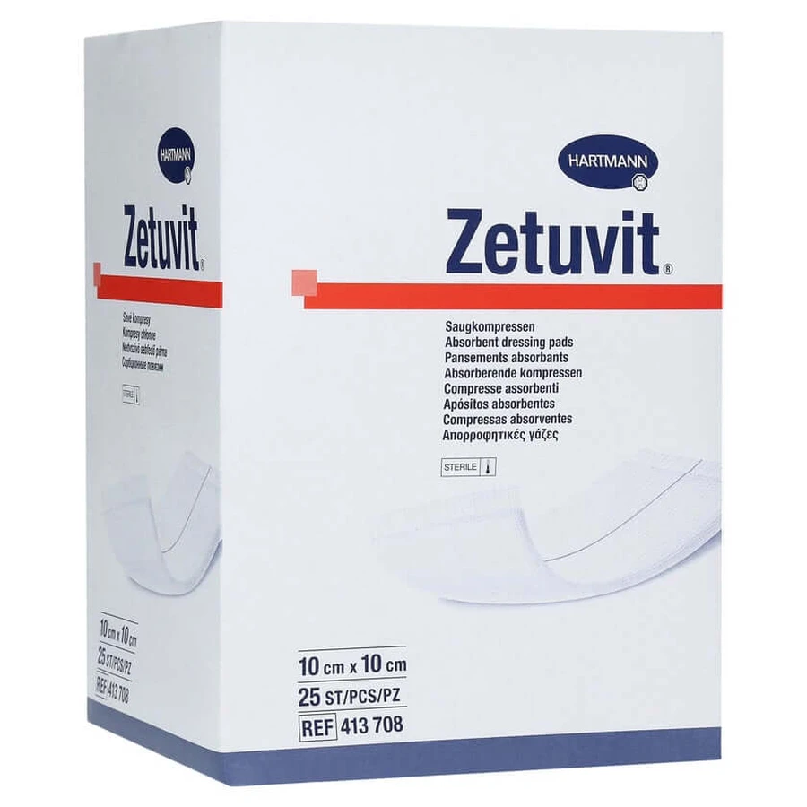 Zetuvit Saugkompressen Steril 10x10 cm 25 St