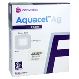 Aquacel Ag Spumă adezivă 8x8 cm pansament 10 buc