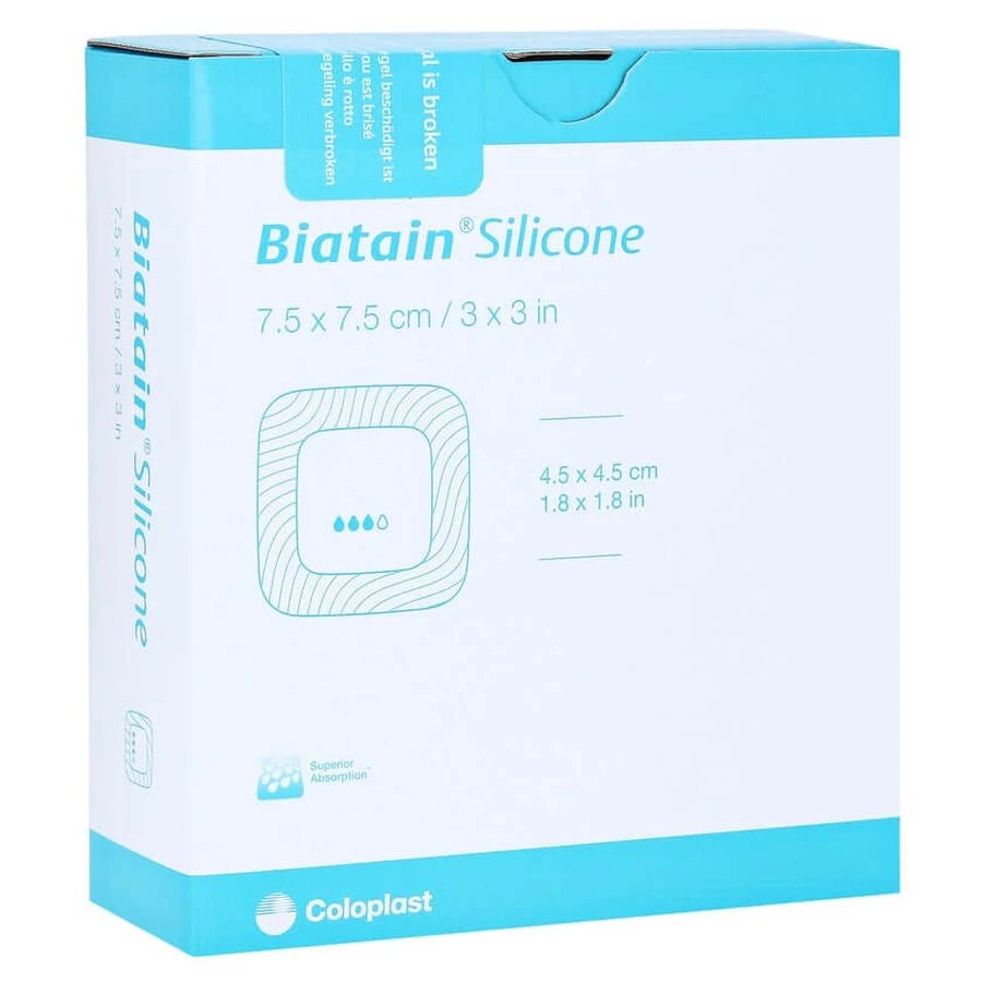 Biatain Siliconen schuimverband 7,5x7,5 c 10 st.