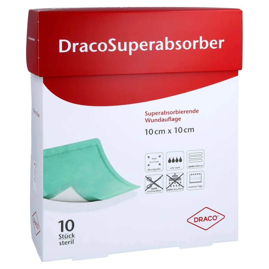 Dracosuperabsorber 10x10 cm wondverband 10 st.