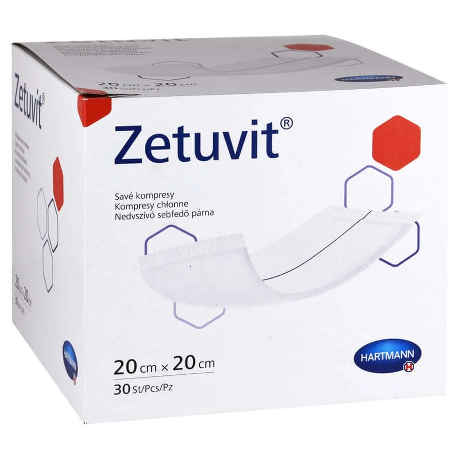 Tampoane absorbante Zetuvit nesterile 20x20 cm 30 buc.