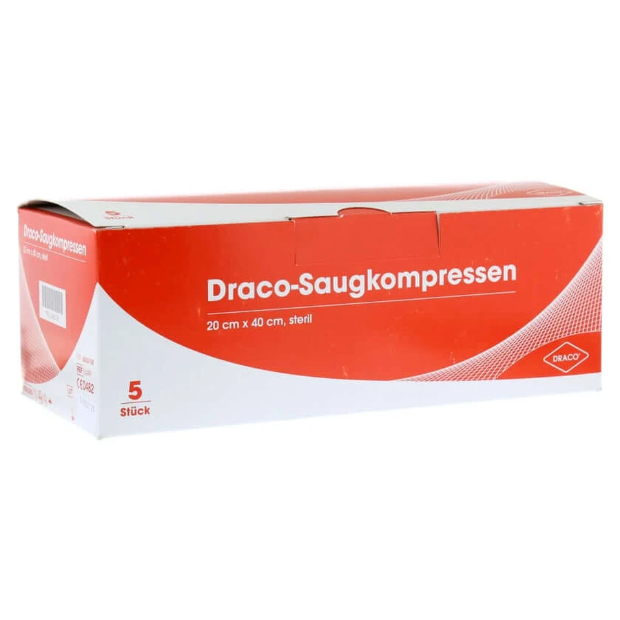 Tampoane absorbante sterile 20x40 cm Draco 5 buc