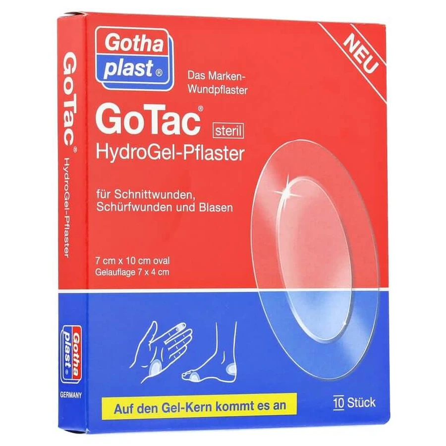 Gotac Hydrogel-pflaster 7x10 cm steril 10 St