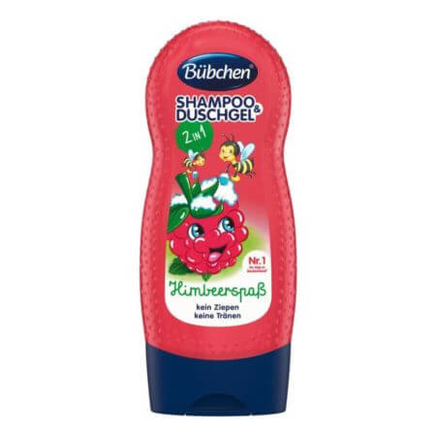 Douchegel &amp; shampoo Framboos, + 3 jaar, 230 ml, Bubchen