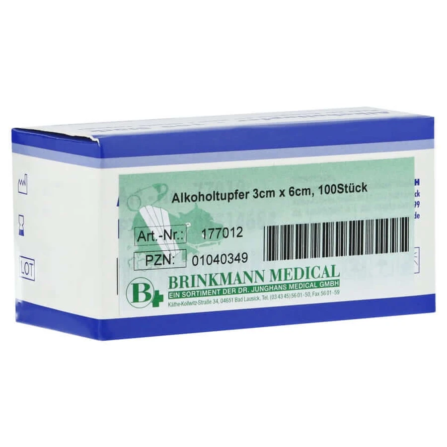 Alcohol swab 3x6 cm sterile 100 pcs