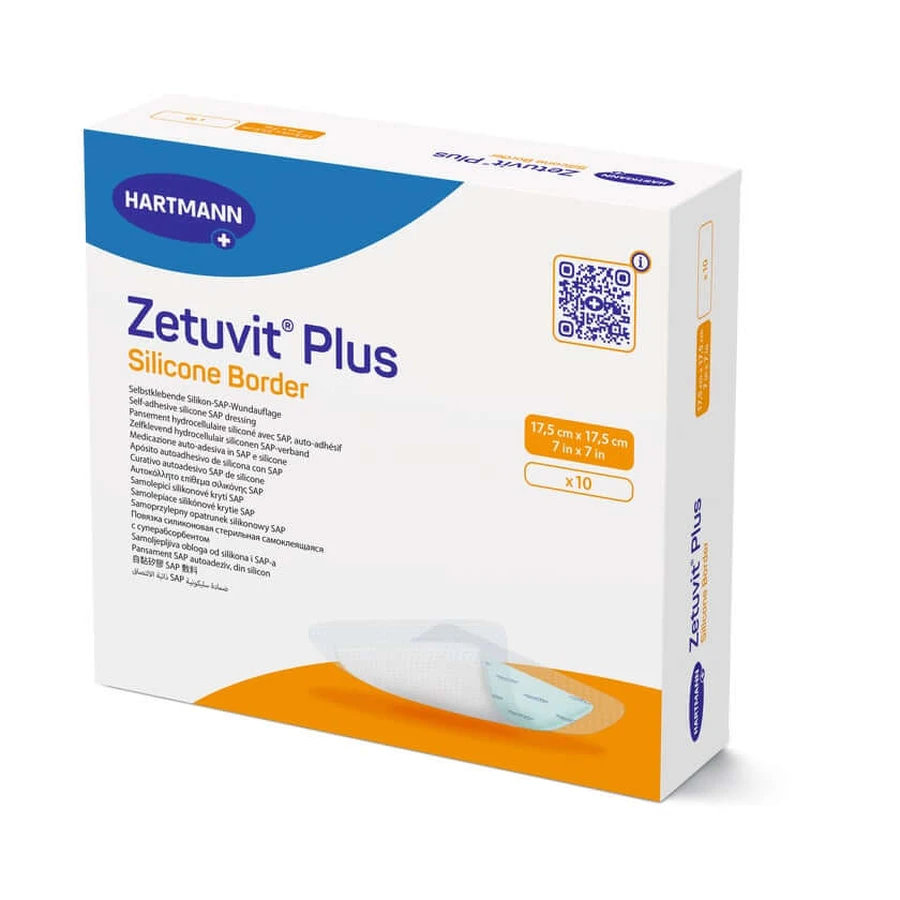 Zetuvit Plus Silicone Border 17.5x17.5 c 10 pcs.