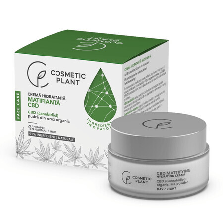 Crema idratante opacizzante per la cura del viso, 50 ml, pianta cosmetica