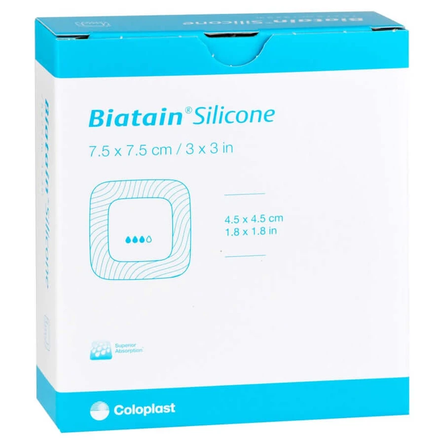 Biatain Medicazione in schiuma di silicone 7,5x7,5 c 10 pz.