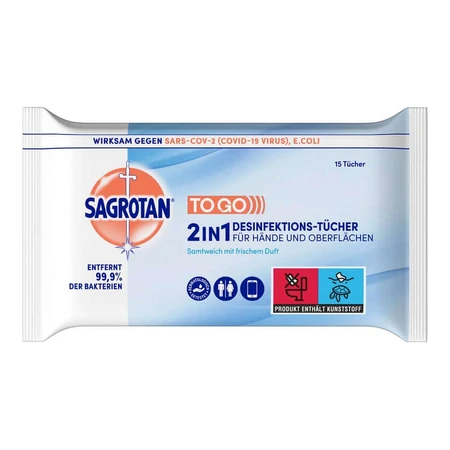 Sagrotan 2in1 salviette disinfettanti 15 pz.