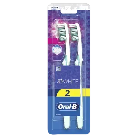 Cepillo de dientes manual 3D White, 2 piezas, Oral B