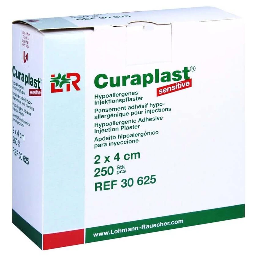 Curaplast Sensitive pleisters voor injecties, 2 x 4 cm, 250 stuks