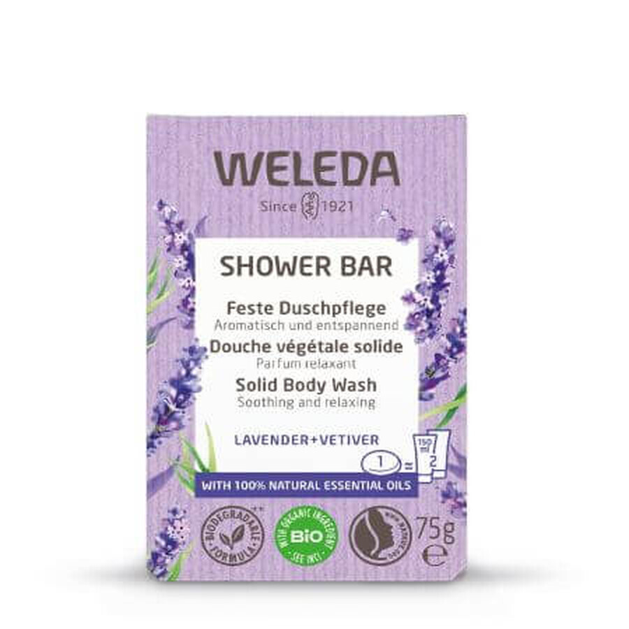 Plantaardige douchezeep met lavendel en vetiver, 75 g, Weleda