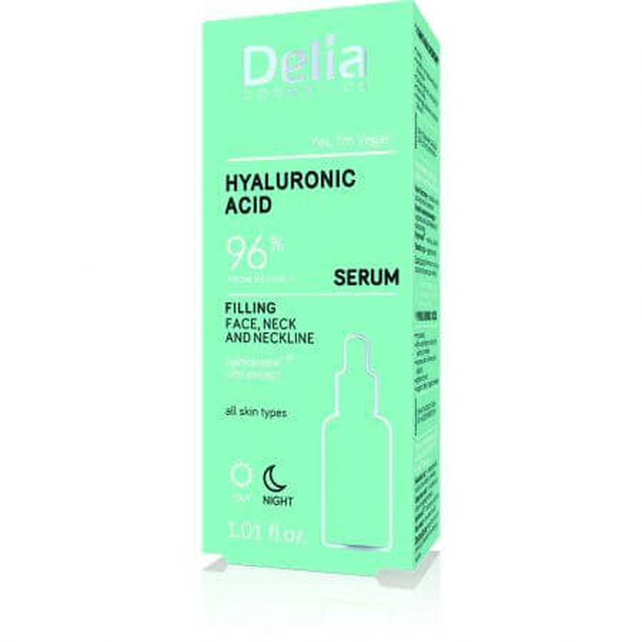 Sérum anti-rides pour le visage, le cou et le décolleté Hyaluron Acid Filling, 30 ml, Delia Cosmetics