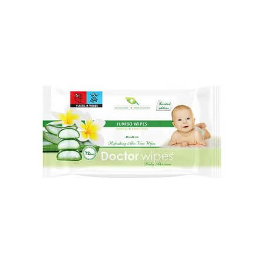 Salviettine umidificate con aloe vera Jumbo Pack, 72 pz, Doctor Wipes