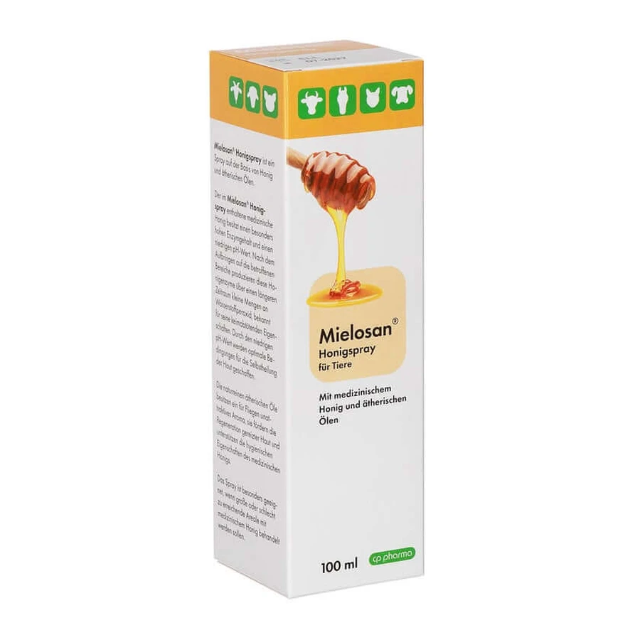 CP Mielosan Spray cu miere, miere medicinală și uleiuri esențiale pentru animale, 100 ml