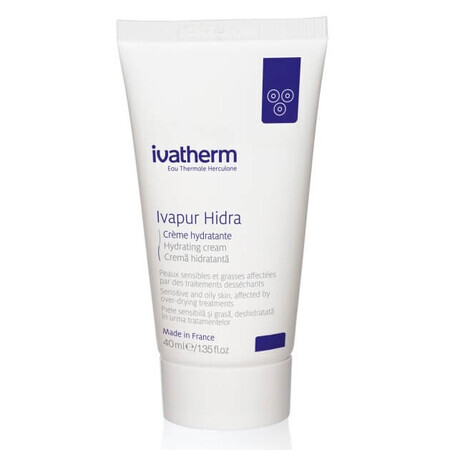 Feuchtigkeitscreme für empfindliche und fettige Haut, dehydriert nach Behandlungen Ivapur Hidra, 40 ml, Ivatherm