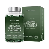 Algas espirulina y clorela ecológicas de Aavalabs, 200 cápsulas