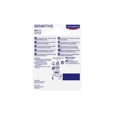 Hansaplast Bandă adezivă Sensitive 5 m x 1,25 cm 1 buc.