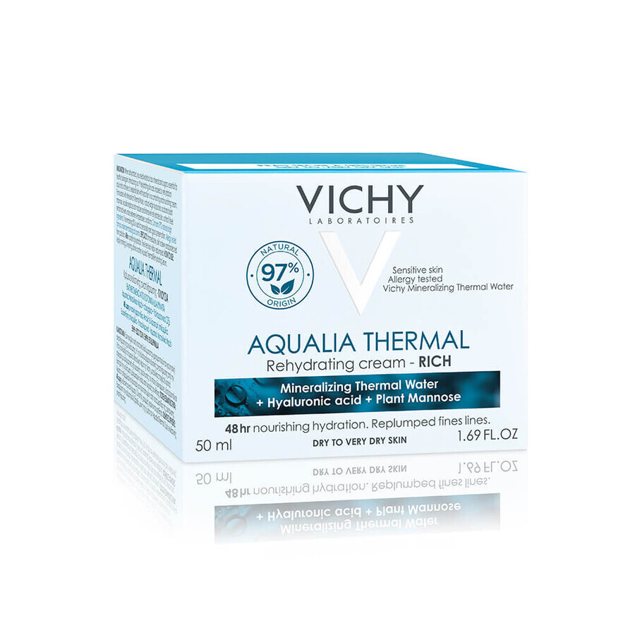 Vichy Aqualia Crema Hidratante para pieles secas y muy secasTermal Rich, 50 ml