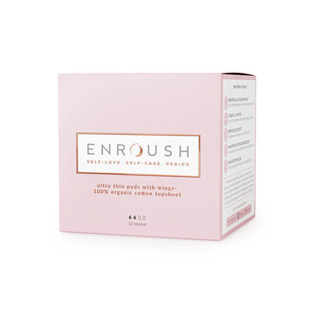 Enroush Absorbent Cotton Organic Normal x 12pcs