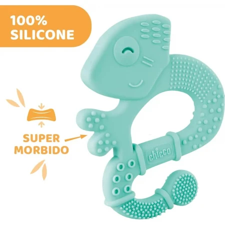 Chicco Soft Iguana - Anneau de dentition en silicone - Bleu clair