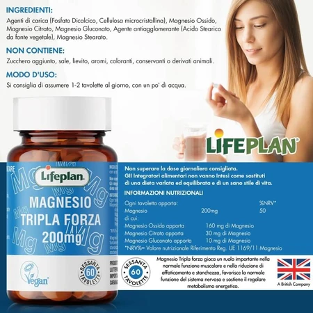 Magnesio tripla forza 60 tavolette - integratore di minerali
