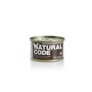 Natural Code 01 Senior Huhn & Reis – Ergänzungsfuttermittel für ältere Katzen, 85 g