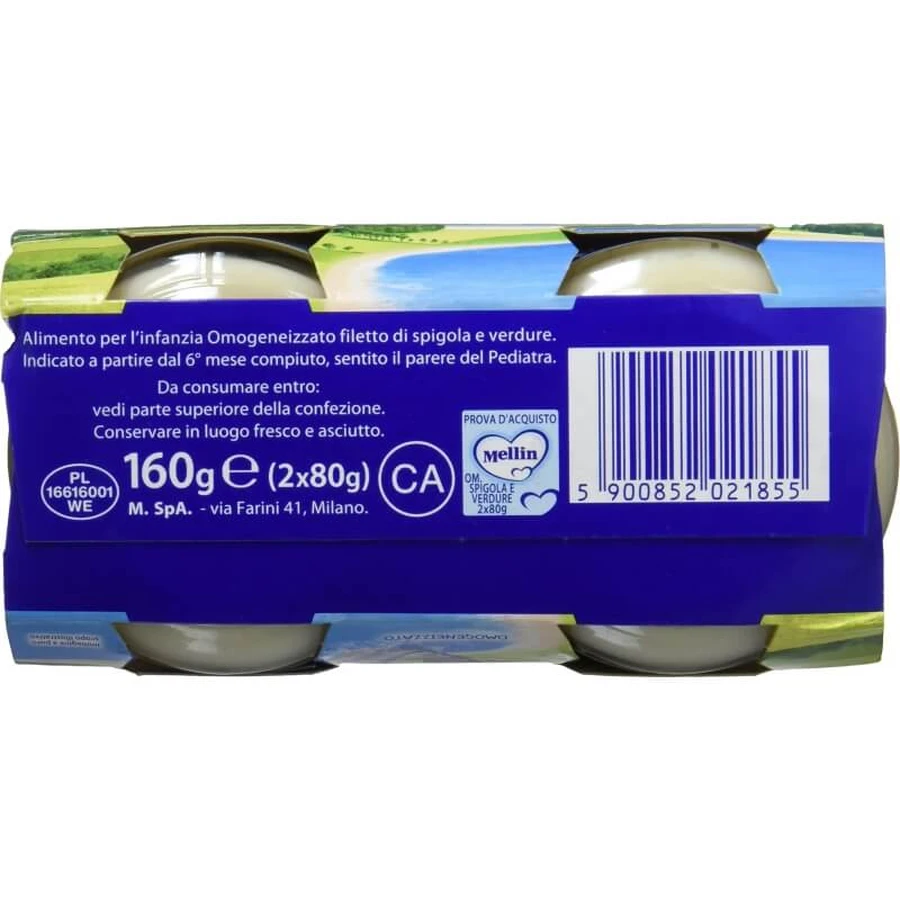 Mellin Piure de bar și legume 160 g
