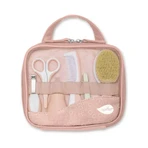 Set de aseo para bebés Nuvita: 9 accesorios con estuche, a partir de 0 meses, rosa