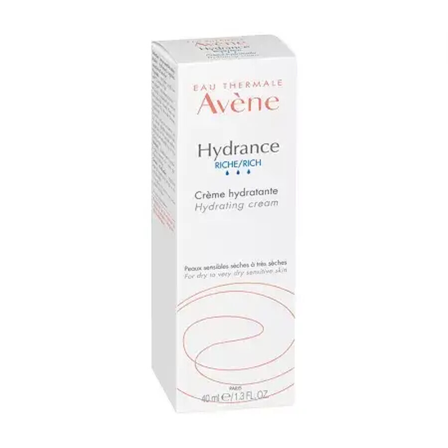 Hydrance Riche Crème hydratante pour peaux sèches et très sèches, 40 ml, Avène