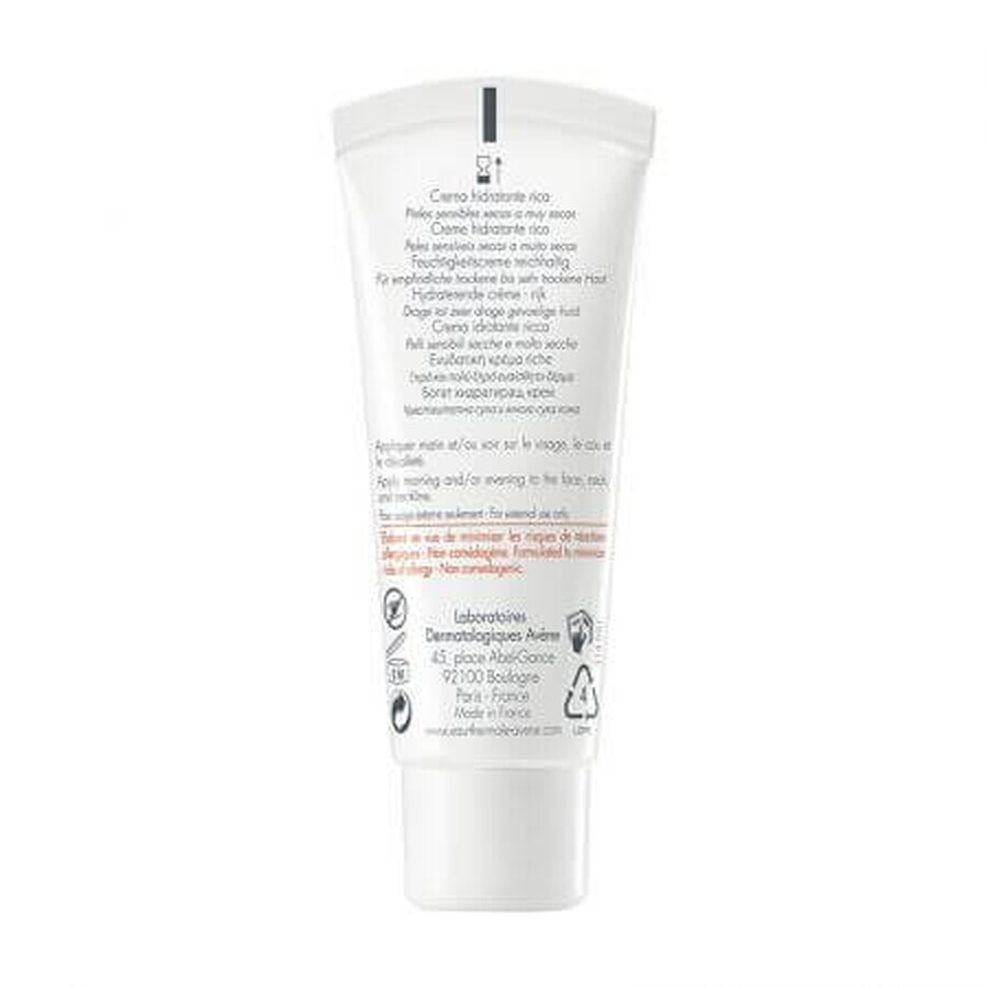 Crema hidratanta pentru ten uscat si foarte uscat Hydrance Riche, 40 ml, Avene