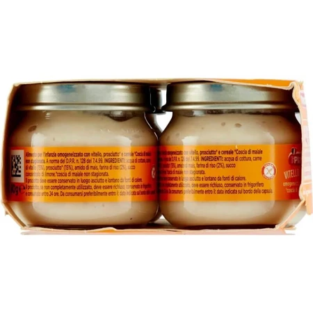 Plasmon omogeneizzato vitello e prosciutto 4 vasetti da 80 g