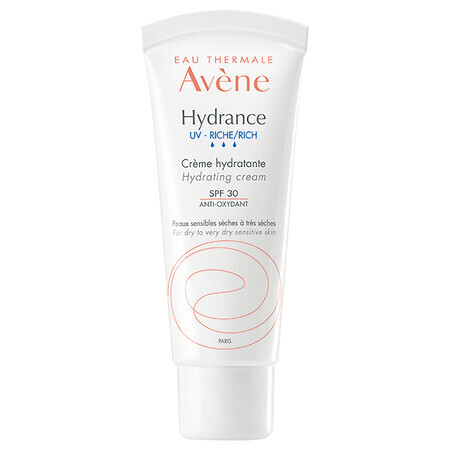 Crema hidratante para pieles secas y muy secas SPF 30 Hydrance Riche UV, 40 ml, Avene