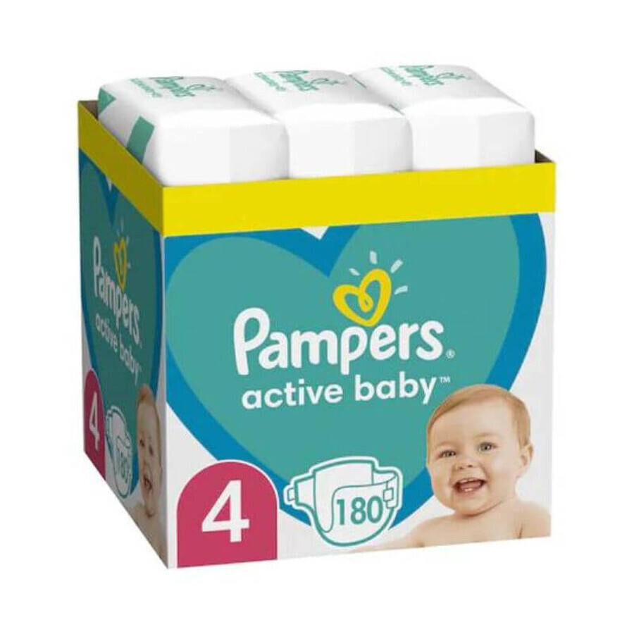 Pannolini Pampers Active Baby XXL BOX Taglia 4, 9 -14 kg, 180 pezzi