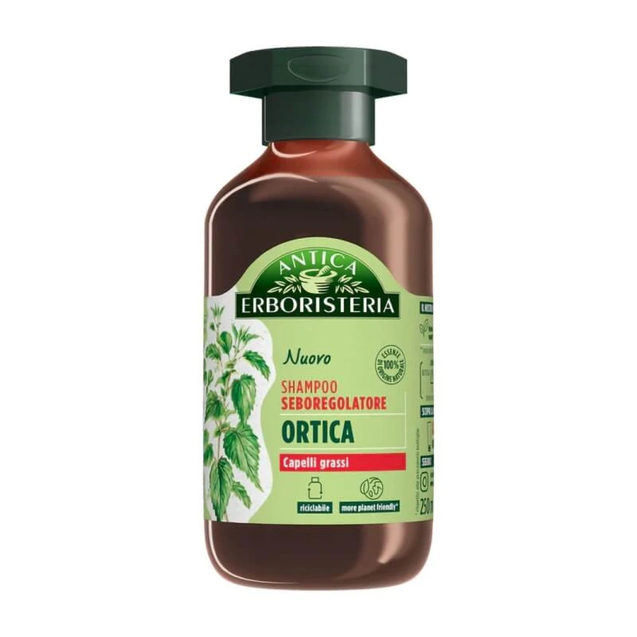 Szampon z pokrzywą Antica Erboristeria – szampon regulujący wydzielanie sebum do włosów przetłuszczających się, 250 ml: ceny i cechy