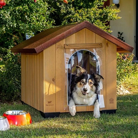 Ferplast Domus maxi – cușcă de exterior pentru câini din lemn, 111,5 x 132 x 103,5 cm