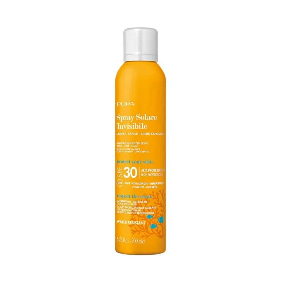 Pupa Protector solar SPF 30 en spray invisible, alta protección, 200 ml
