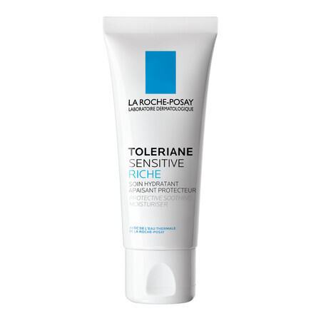 La Roche-Posay Toleriane Crème Hydratante Prébiotique pour Peaux Sensibles et Sèches Sensitive Riche, 40 ml