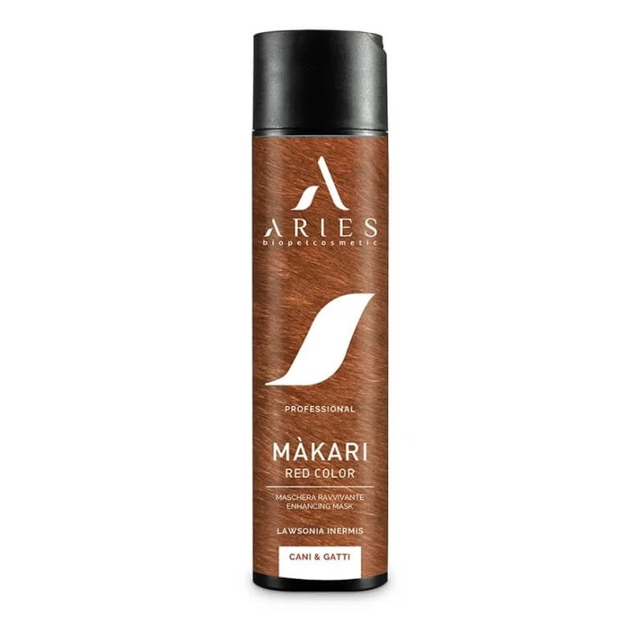 Aries biopetcosmetic Makari mască de culoare – revitalizantă pentru câini și pisici cu blană roșie, 250 ml