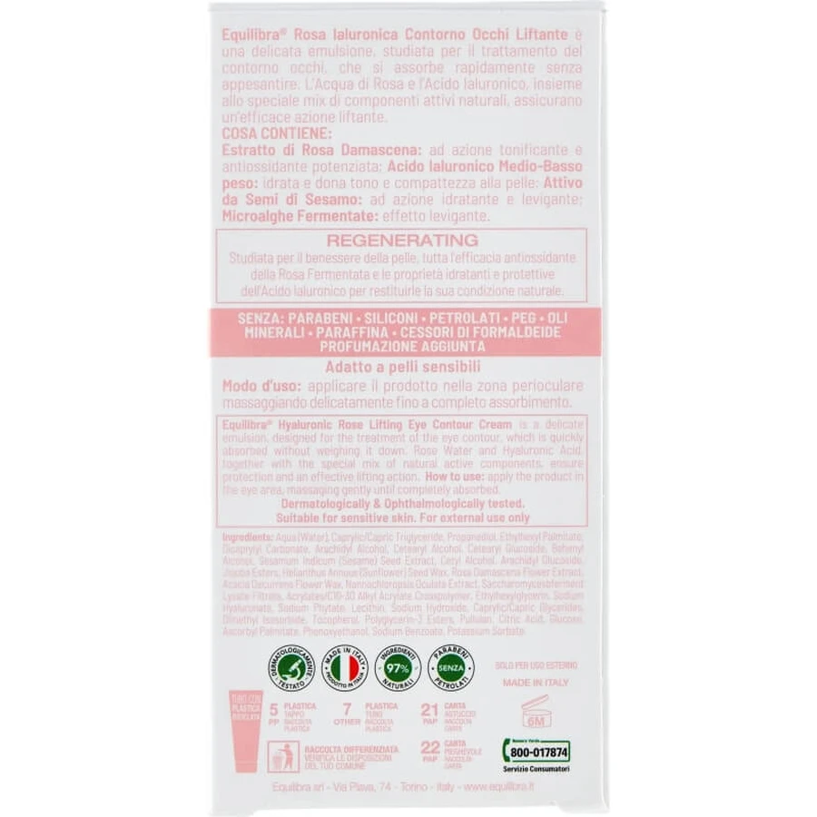 Equilibra rosa ialuronica - contorno occhi liftante 15 ml