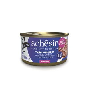 Schesir Cat complete nutrition tonnetto e filetti di manzo con riso al naturale - alimento umido per gatti 85 gr