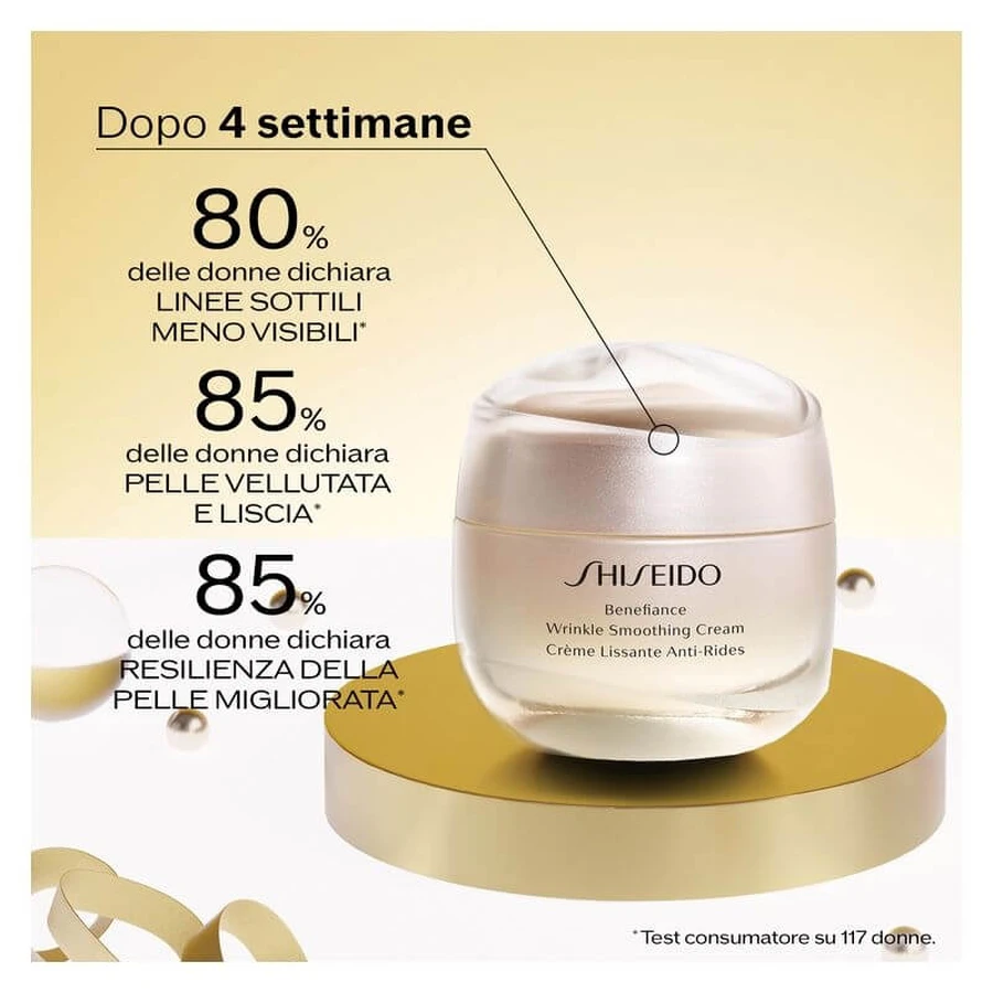 Shiseido Set Benefiance cu cremă pentru netezirea ridurilor – tratament anti-îmbătrânire și de netezire a pielii