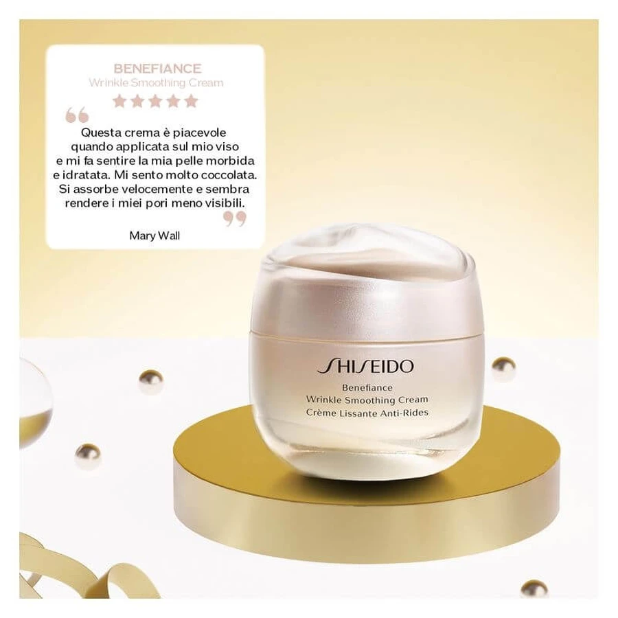 Shiseido Set Benefiance cu cremă pentru netezirea ridurilor – tratament anti-îmbătrânire și de netezire a pielii